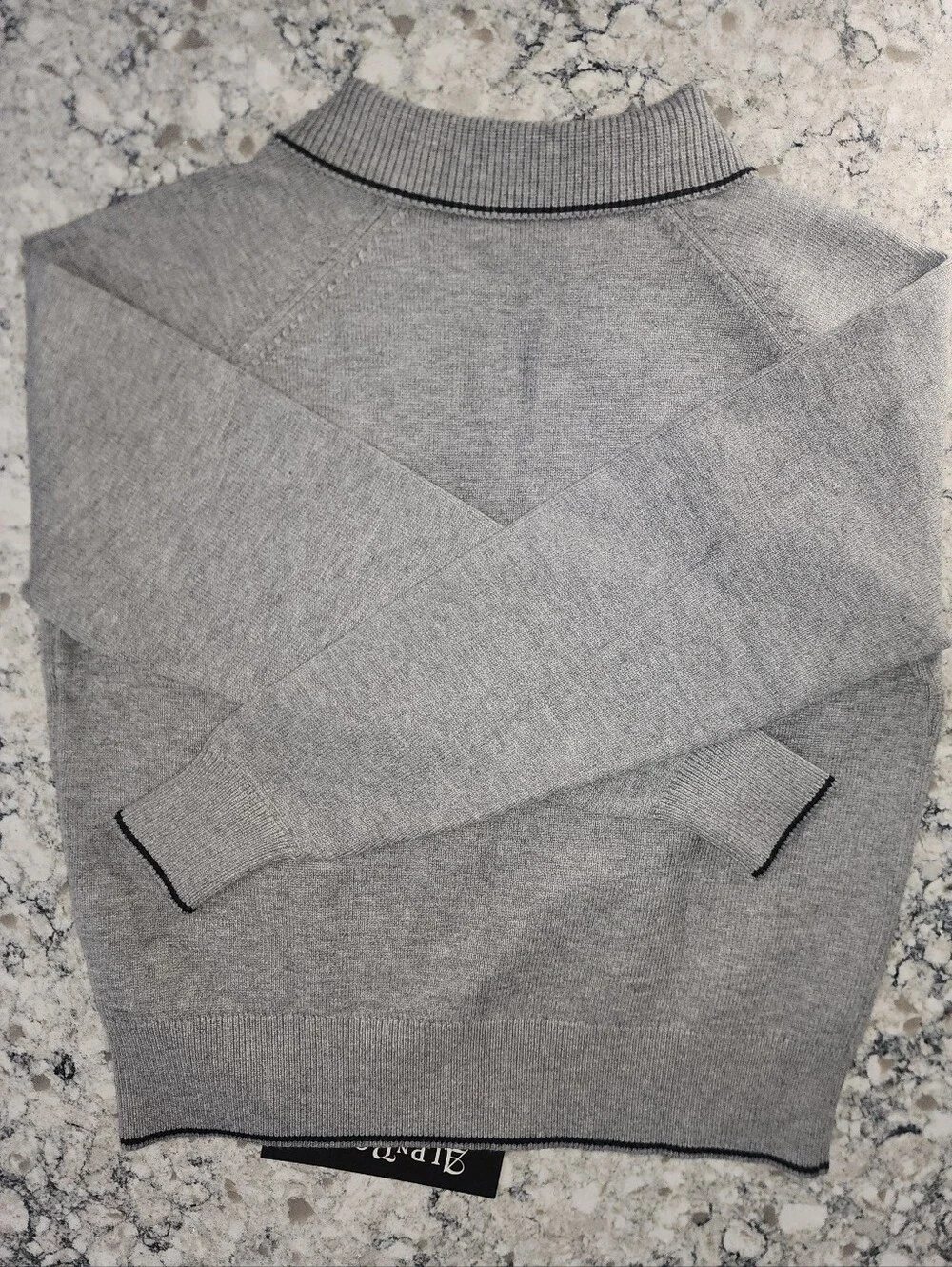Alp N Rock Ladies Soren Polo Silver Gray Collared Knit Sweater Size Med. - Picture 5 of 7